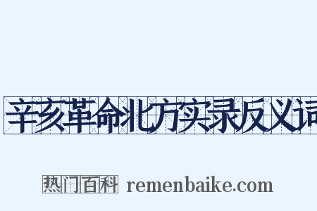 辛亥革命北方实录反义词是什么意思的图片